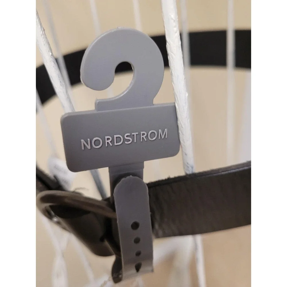 Nordstrom Black Leather Ring Womens‎ Western Belt Buckle Classic Style Size S